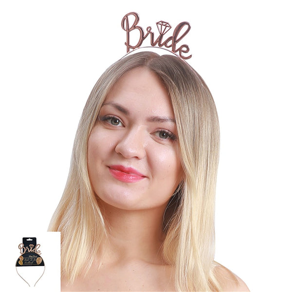 BRIDE HEADBAND-ROSE GOLD METAL